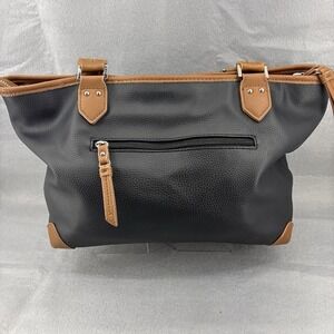 Rosetti "Janet"  Double Strap Tote Black & Brown Pebble Faux Leather Purse
